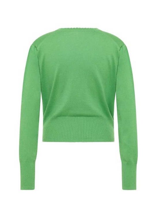 Cardigan pour Femme en 100% Coton Bio Vert Menthe - Tranquillo