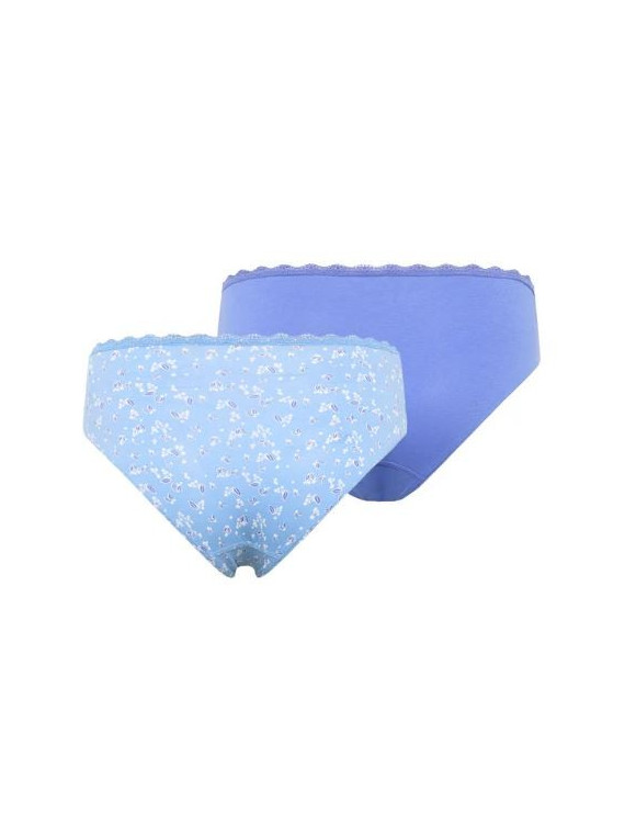 Lot de 2 Slips pour Femme en Coton Bio Uni et Fleurs - Tranquillo