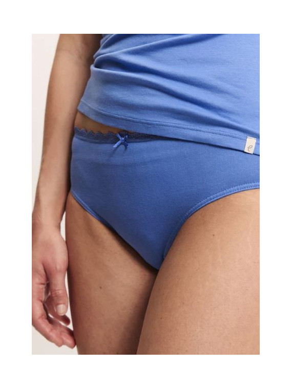 Lot de 2 Slips pour Femme en Coton Bio Uni et Fleurs - Tranquillo