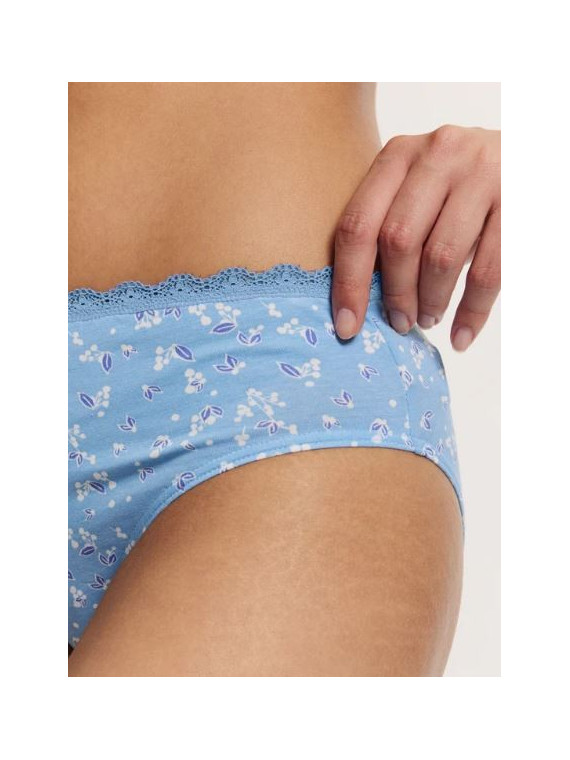 Lot de 2 Slips pour Femme en Coton Bio Uni et Fleurs - Tranquillo