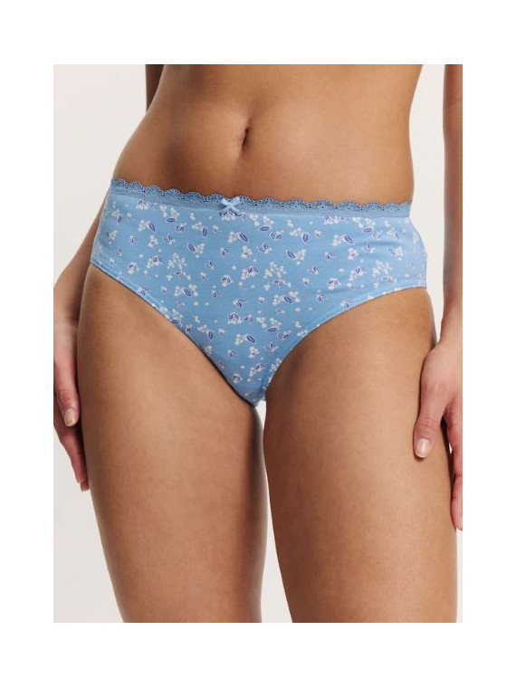 Lot de 2 Slips pour Femme en Coton Bio Uni et Fleurs - Tranquillo