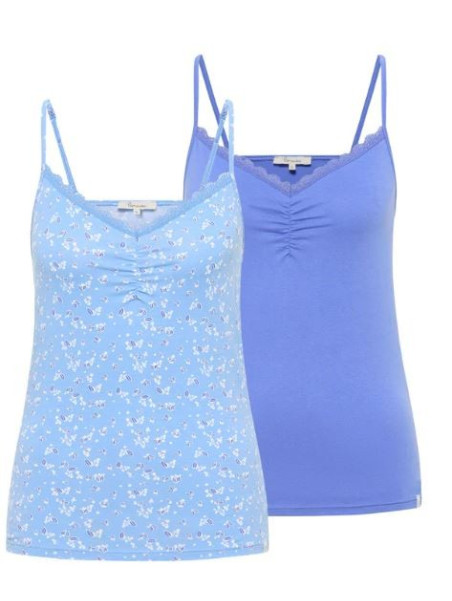 Lot de 2 Débardeurs pour Femme en Coton Bio Uni et Fleurs - Tranquillo