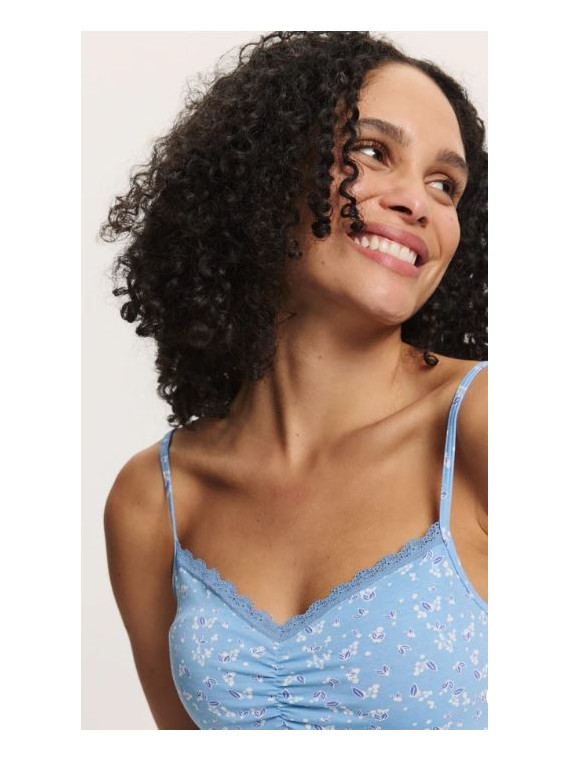 Lot de 2 Débardeurs pour Femme en Coton Bio Uni et Fleurs - Tranquillo