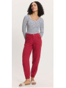 Pantalon fluide en mousseline rouge grenat