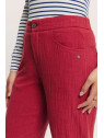 Pantalon fluide en mousseline rouge grenat