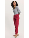 Pantalon fluide en mousseline rouge grenat