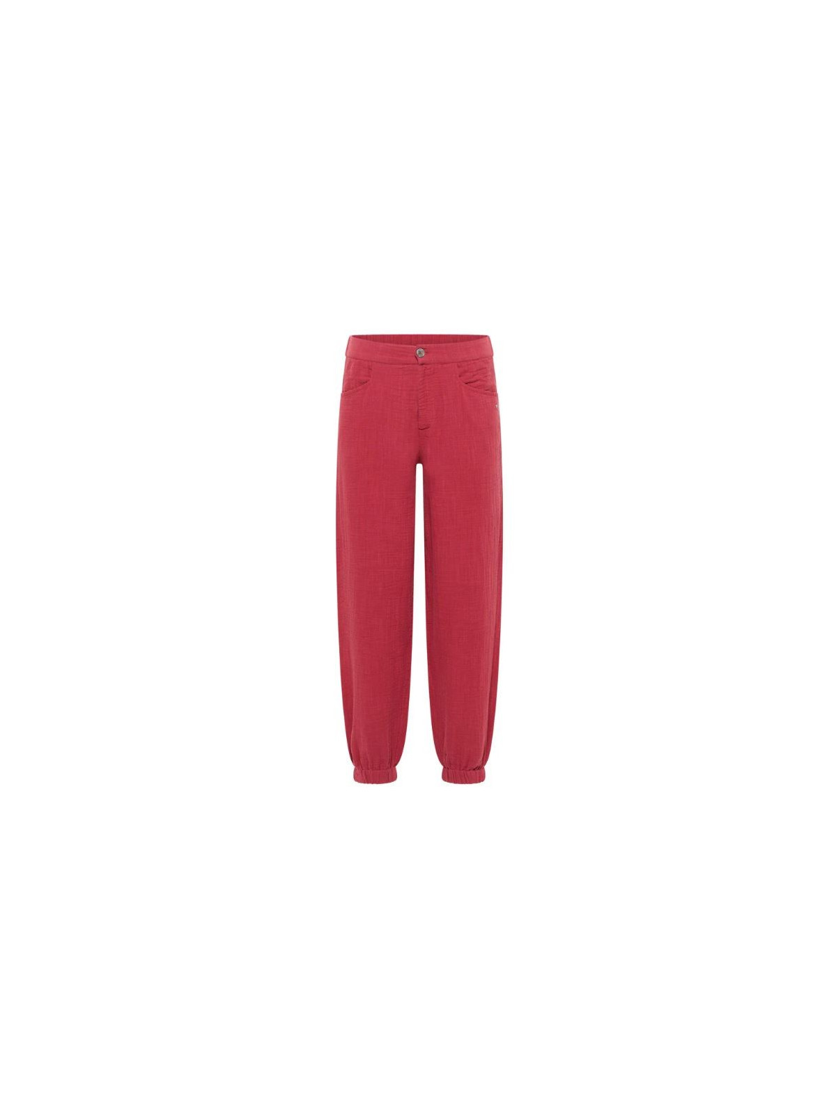 Pantalon fluide en mousseline rouge grenat