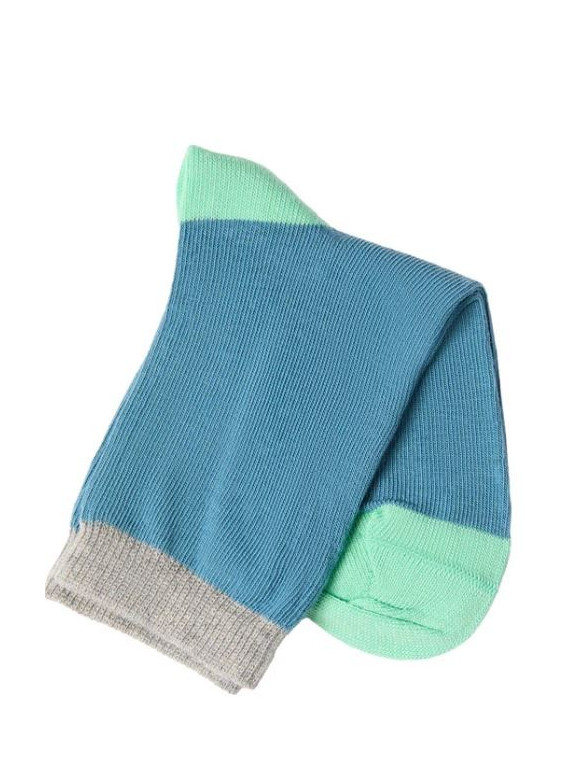 Chaussettes pour Enfants en Coton Bio Bleu et vert - Albéro Natur
