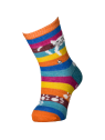 chaussettes rayures larges multicolores avec motif chat perché