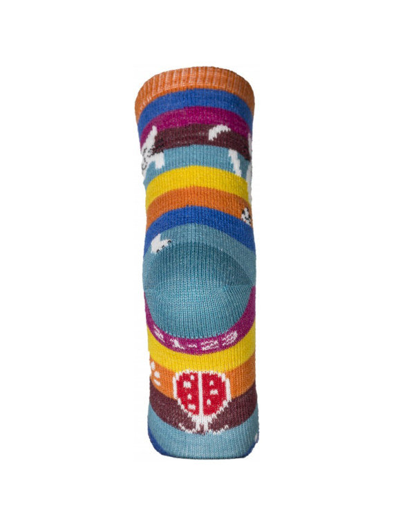 chaussettes rayures larges multicolores avec motif chat perché