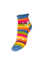 chaussettes anti-dérapantes rayures larges multicolores motif chat perché