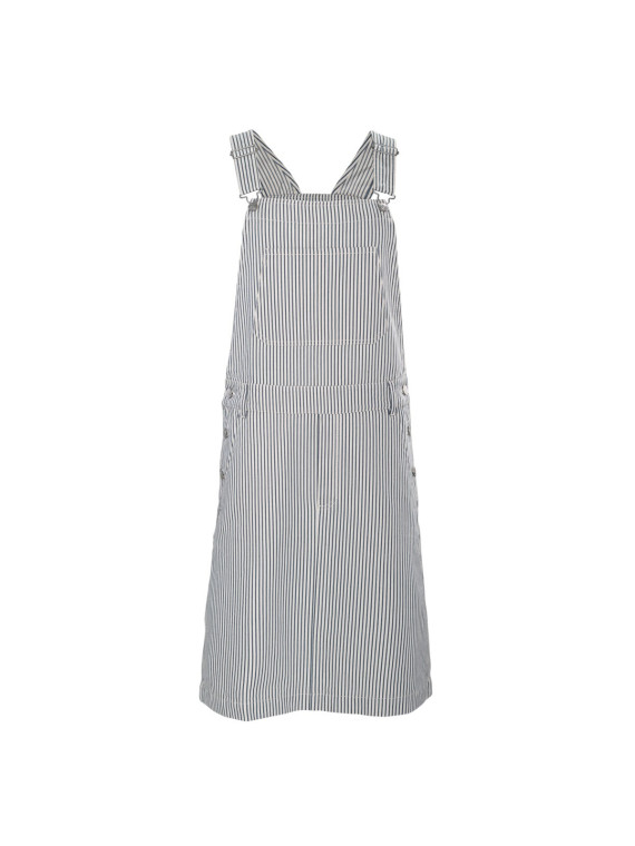 robe salopette rayée écrue marine longueur genou