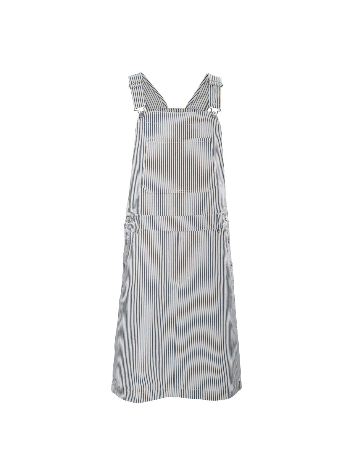 robe salopette rayée écrue marine longueur genou