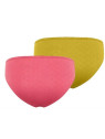 lot 2 slips femme ajourés en coton bio 1 rose et 1 moutarde