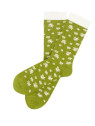 chaussettes vert avocat avec motifs pâquerettes