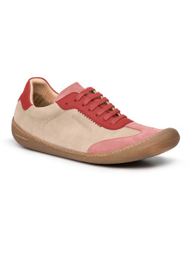 Chaussures à Lacets Couleur Crème et Rouge, Modèle Pawikan de El Naturalista