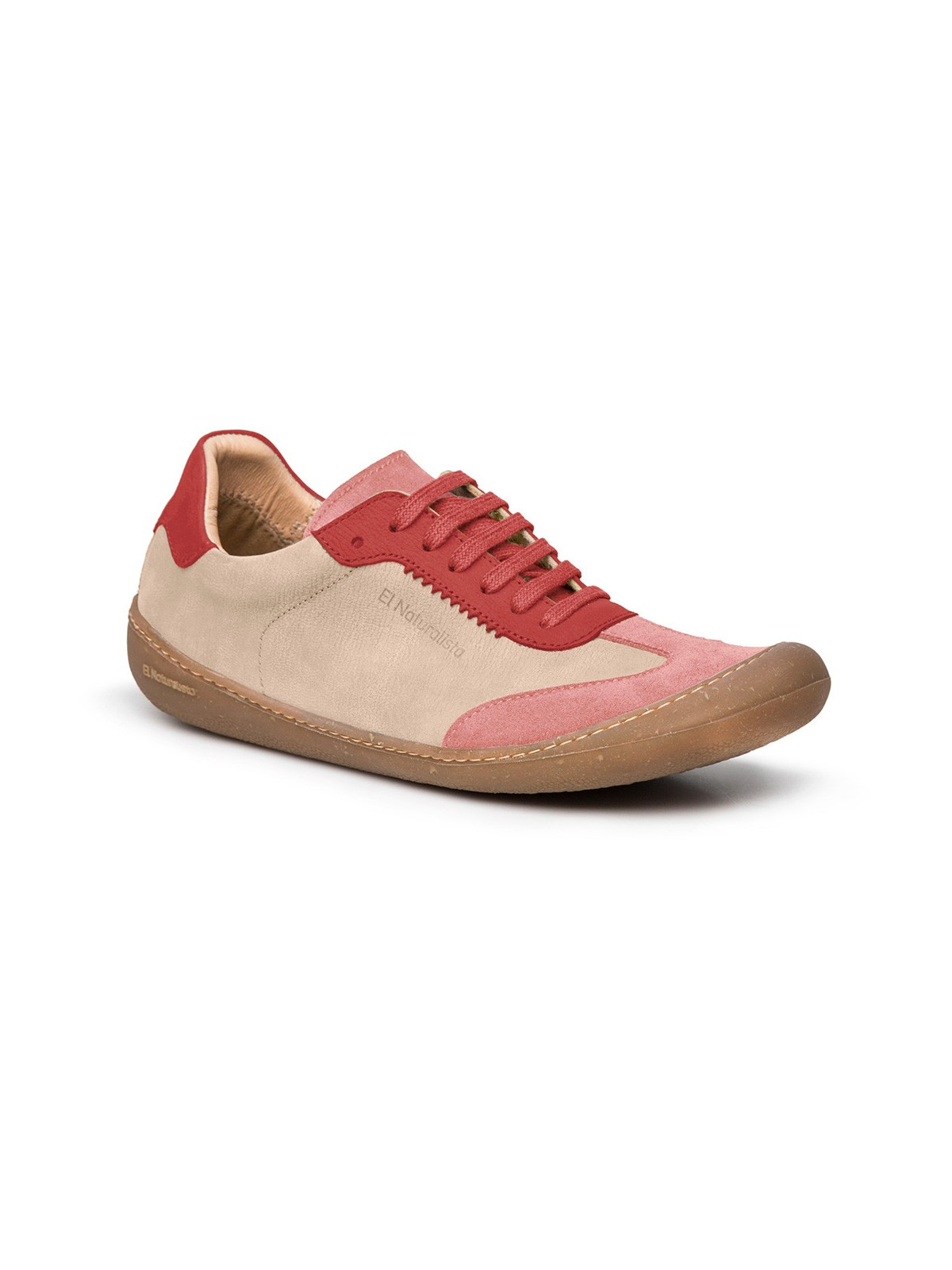 Chaussures à Lacets Couleur Crème et Rouge, Modèle Pawikan de El Naturalista