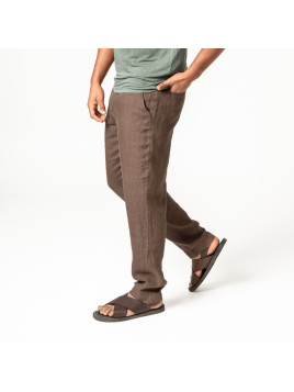 Pantalon pour Homme en 100% lin Vert Thym-  Living Crafts