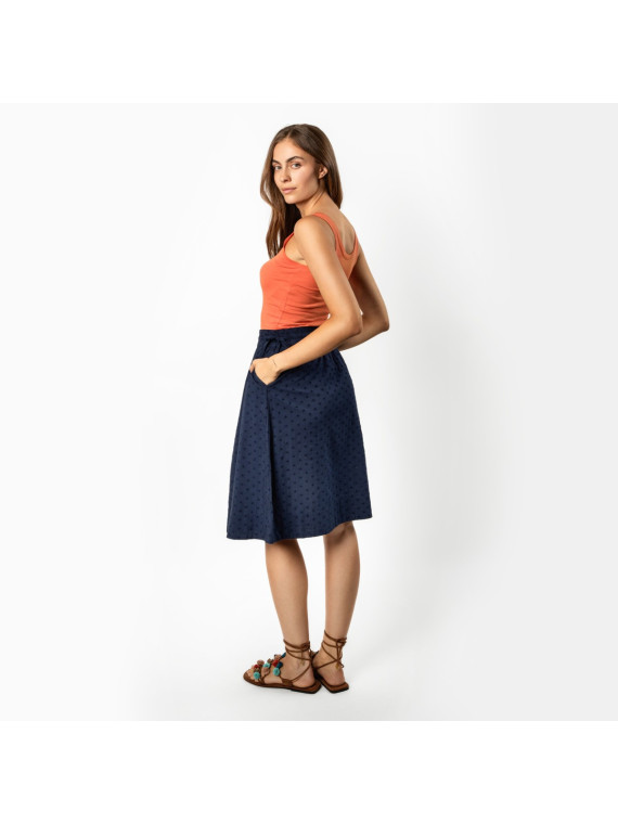 Jupe mi-longue pour Femme en 100% Coton Bio - Livingcrafts