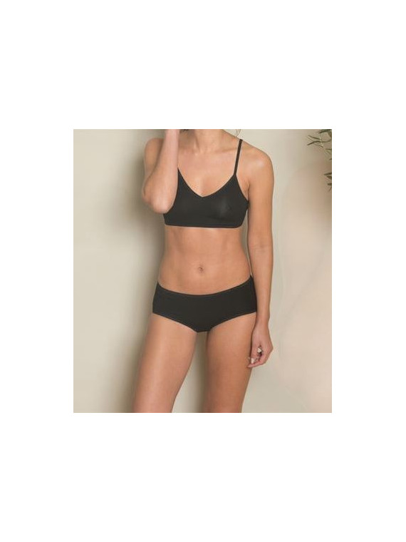 Panty femme coton bio couleur noir