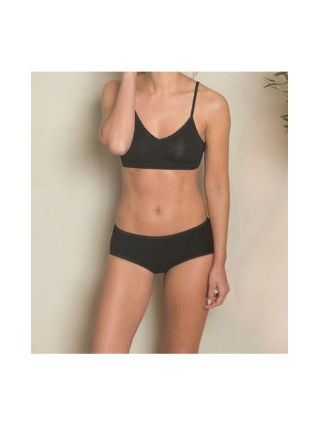 Panty femme coton bio couleur noir