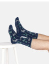 chaussettes bleu marine avec motifs sur le thème du tennis