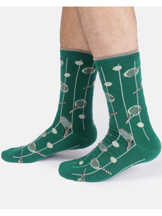 chaussettes marine avec motifs sur le thème du tennis