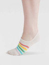 socquettes courtes écru avec motif arc-en-ciel
