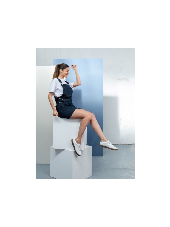 Robe Salopette Courte  en jean Fabriquée en France - 1083