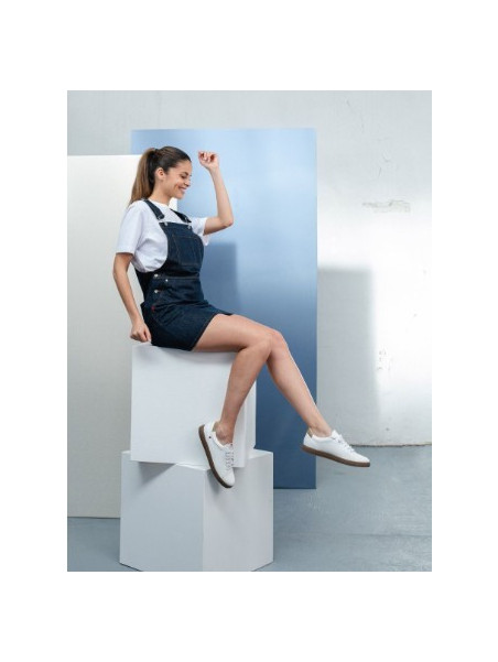 Robe Salopette Courte  en jean Fabriquée en France - 1083