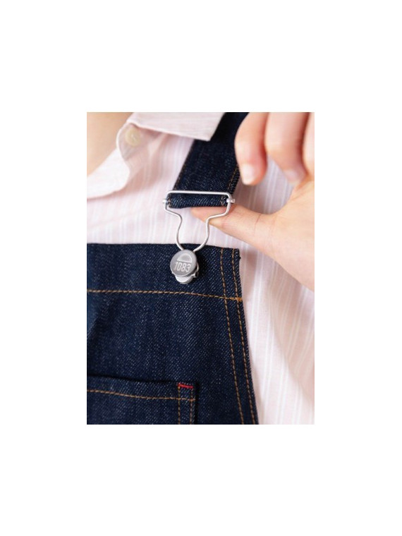 Robe Salopette Courte  en jean Fabriquée en France - 1083