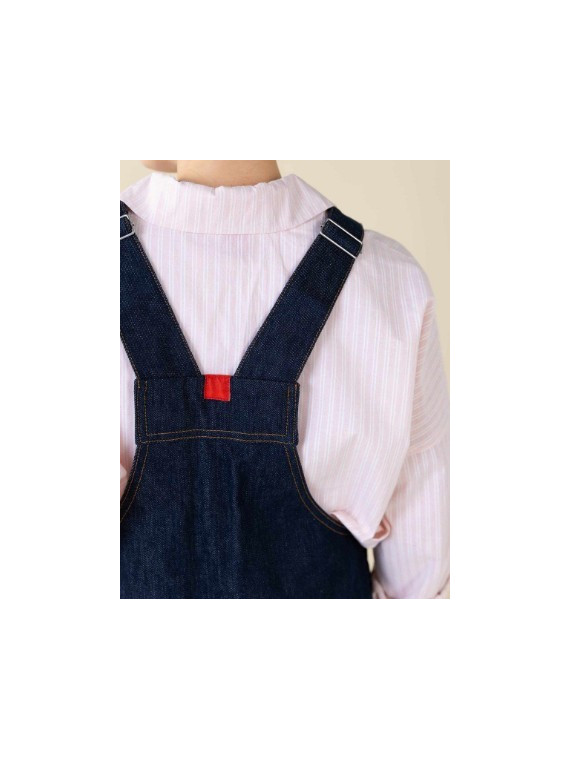 Robe Salopette Courte  en jean Fabriquée en France - 1083