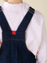 Robe Salopette Courte  en jean Fabriquée en France - 1083