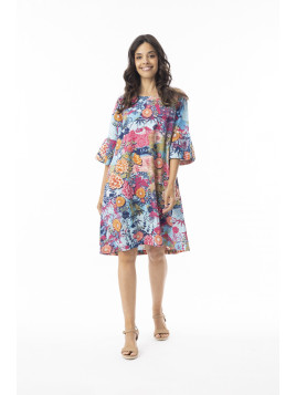 Robe pour Femme en 100% coton bio Motifs Fleurs - Orientique