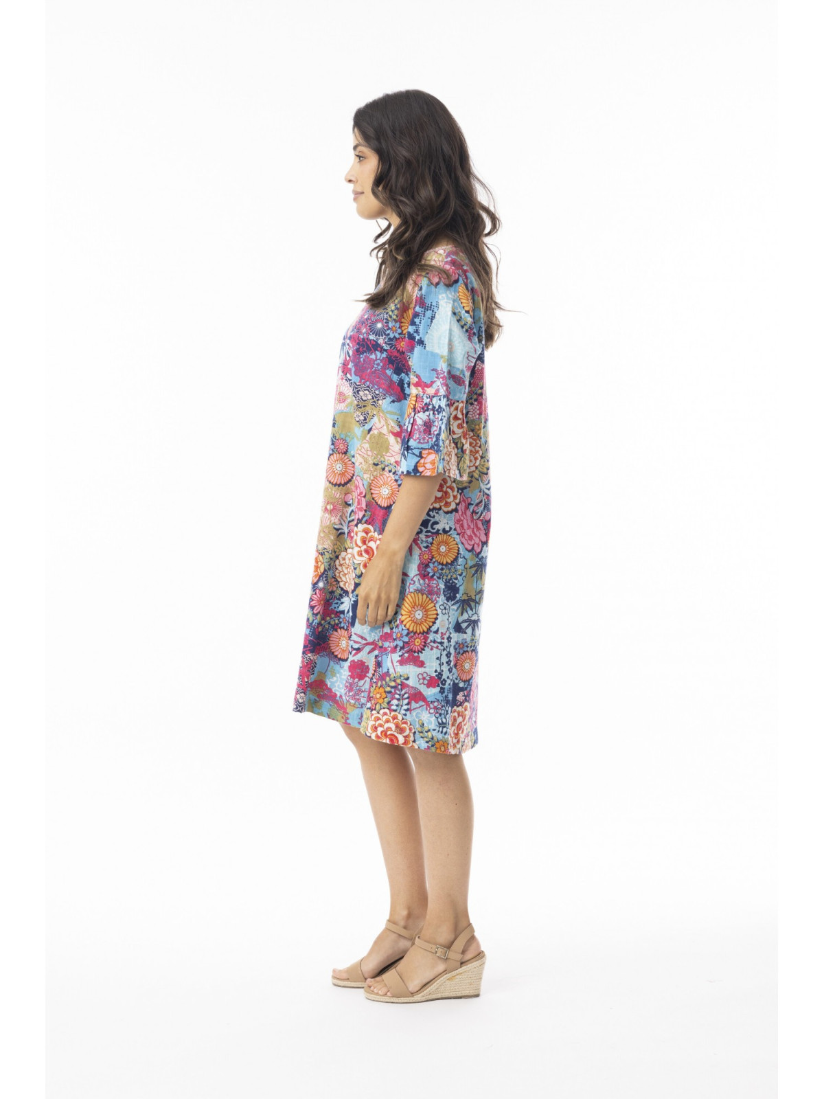 Robe pour Femme en 100% coton bio Motifs Fleurs - Orientique