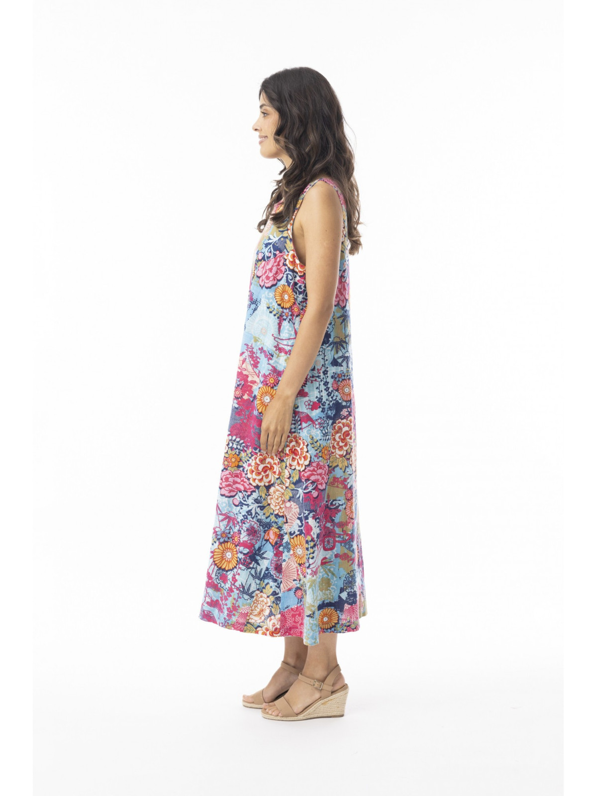 Robe pour Femme en 100% coton bio Motifs Fleurs - Orientique