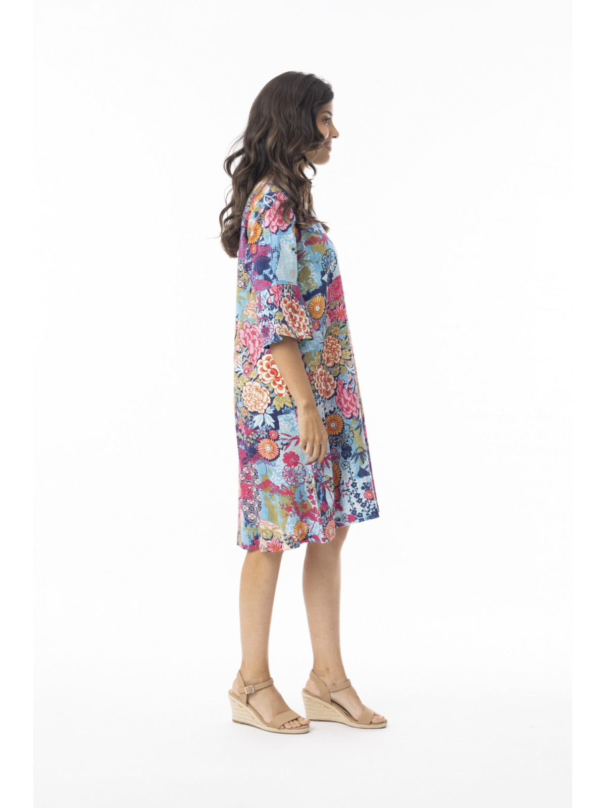 Robe pour Femme en 100% coton bio Motifs Fleurs - Orientique