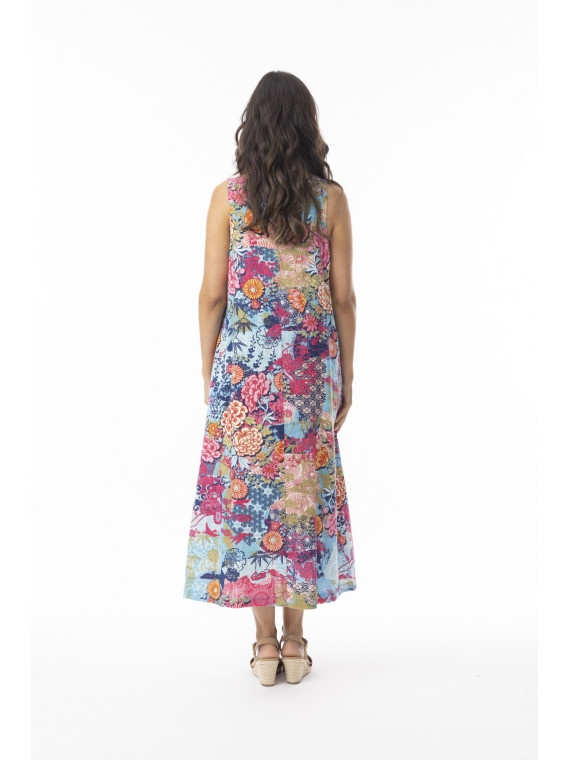 Robe pour Femme en 100% coton bio Motifs Fleurs - Orientique