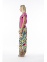 Pantalon 7/8 Fleuri pour Femme en 100% Coton Bio - Orientique