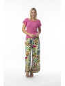 Pantalon 7/8 Fleuri pour Femme en 100% Coton Bio - Orientique