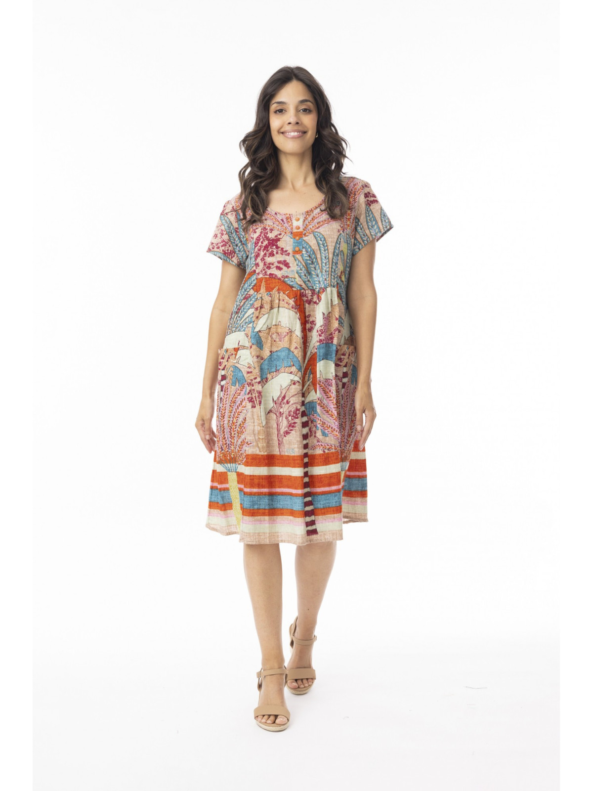 Robe pour Femme en 100% coton bio Motifs Fleurs - Orientique