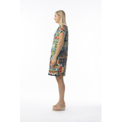 Robe pour Femme en 100% coton bio Motifs Fleurs - Orientique