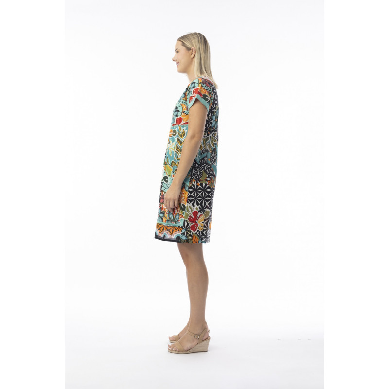Robe pour Femme en 100% coton bio Motifs Fleurs - Orientique