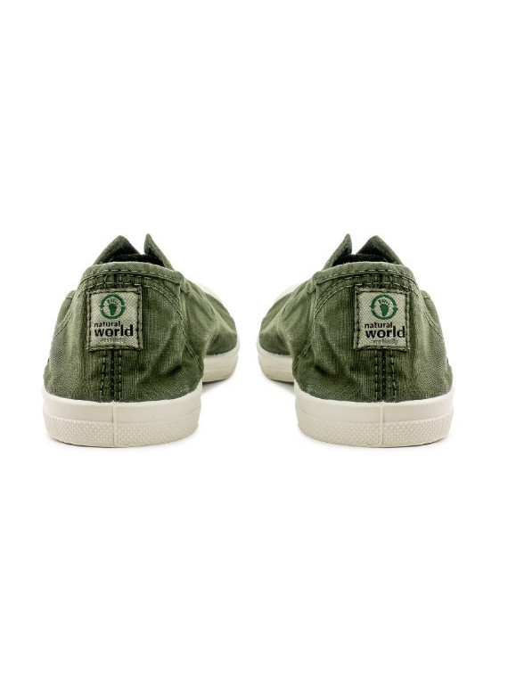 Chaussures pour Femme en Coton Bio Couleur Kaki délavé - Naturalworld