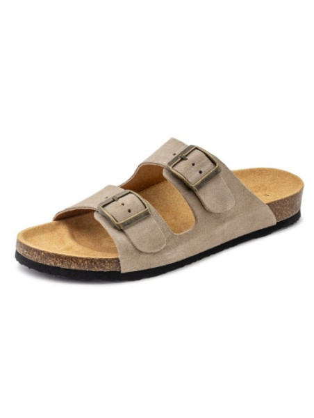 Sandales Mixtes type Claquettes en cuir Marron - Naturalworld