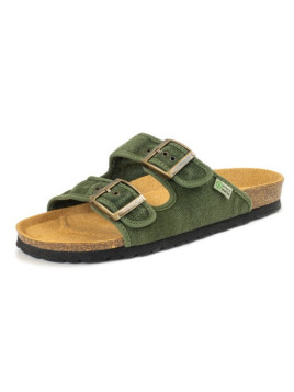 Sandales Mixtes type Claquettes Véganes Kaki - Naturalworld