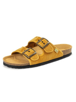 Sandales Mixtes type Claquettes Véganes Moutarde - Naturalworld