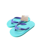 Tongs enfants "Honfleur" caoutchouc naturel turquoise et violet