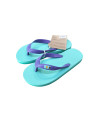 Tongs enfants "Honfleur" caoutchouc naturel turquoise et violet