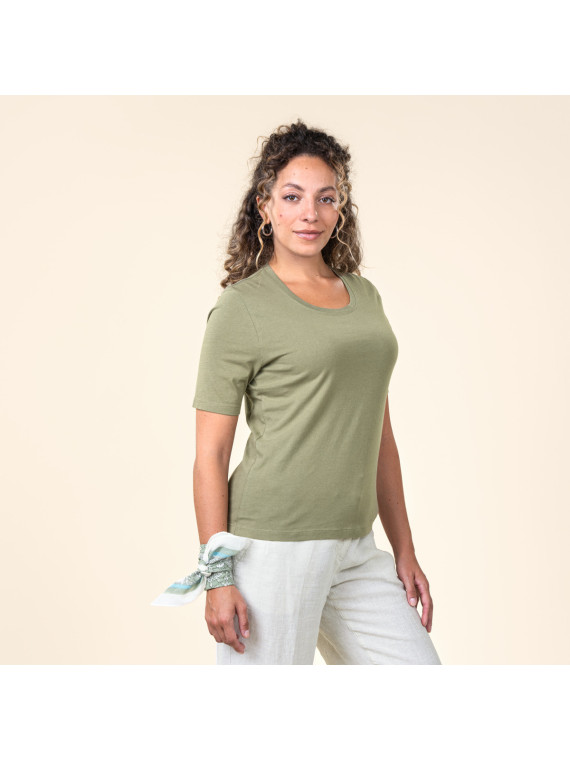 Tee-shirt Manches Courtes Pour Femme en 100% Coton Bio - Livingcrafts